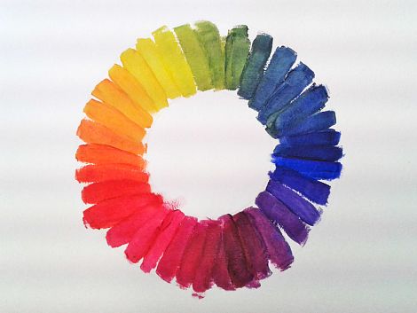 <h1>Farbkreis – Übung</h1><p>Acryl auf Papier</p>